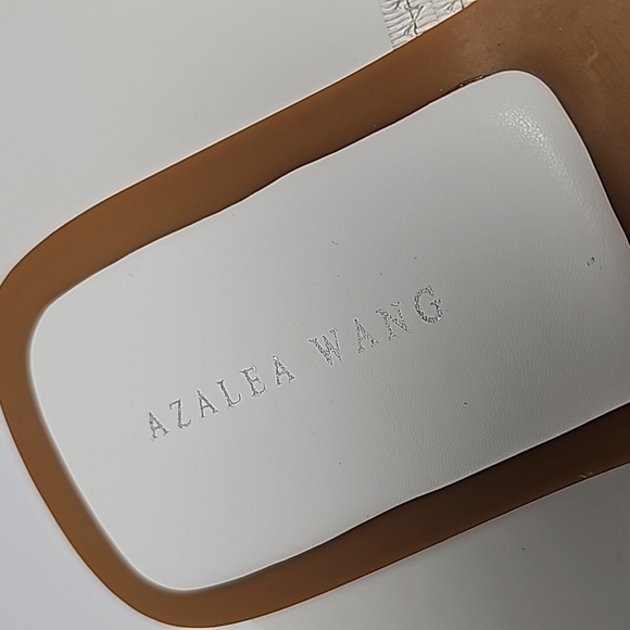 Azalea Wang Stetson Sandals Slides Tubular Straps Knotted Square Toe White 10 - Picture 11 of 13